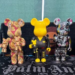 Yellow and Silver Bearbrick Figures Set